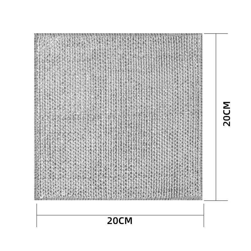Metal Wire Cleaning Cloth in silver color with a 20x20cm size showcasing a textured woven pattern for kitchen cleaning