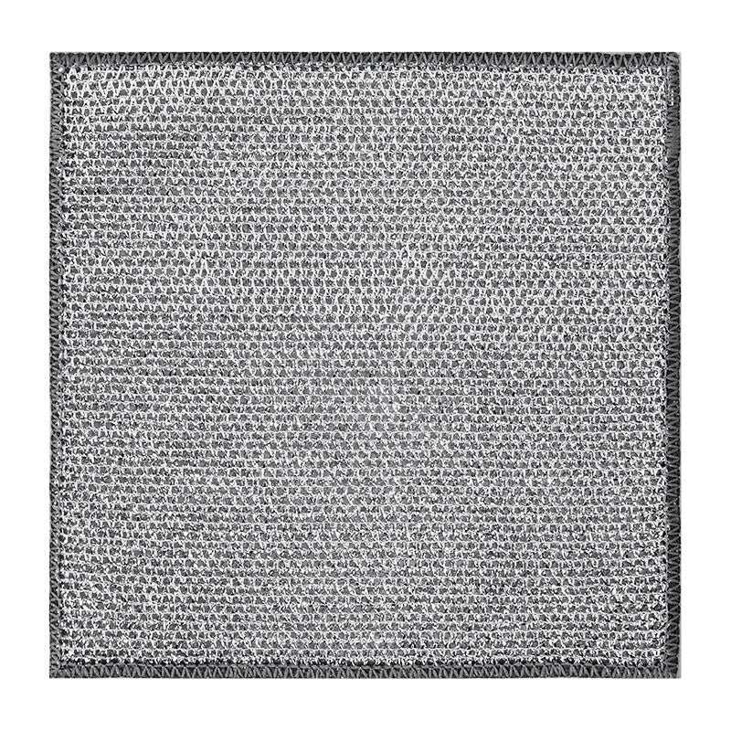 Metal Wire Cleaning Cloth in silver color with a metal wire mesh texture and reinforced edges for durable kitchen cleaning use